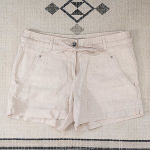 NWOT Striped Linen Cotton String-Tie Casual Shorts XS/S